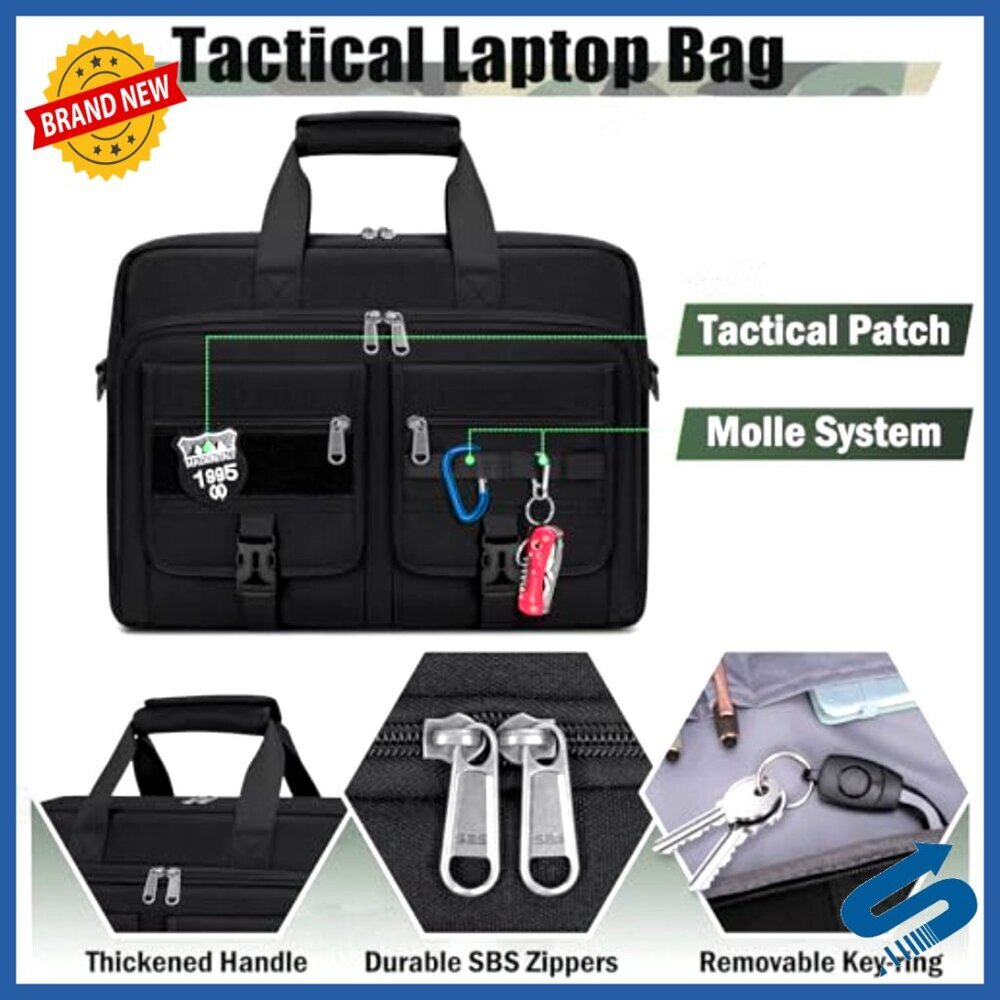 Tactical Laptop Messenger Bag Professional Business Computer Case Durable - Picture 4 of 7